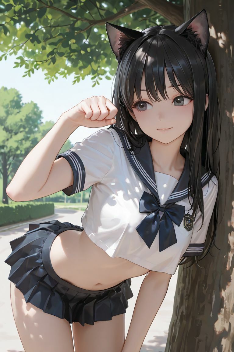 猫耳JKと木の下で サンプル画像4