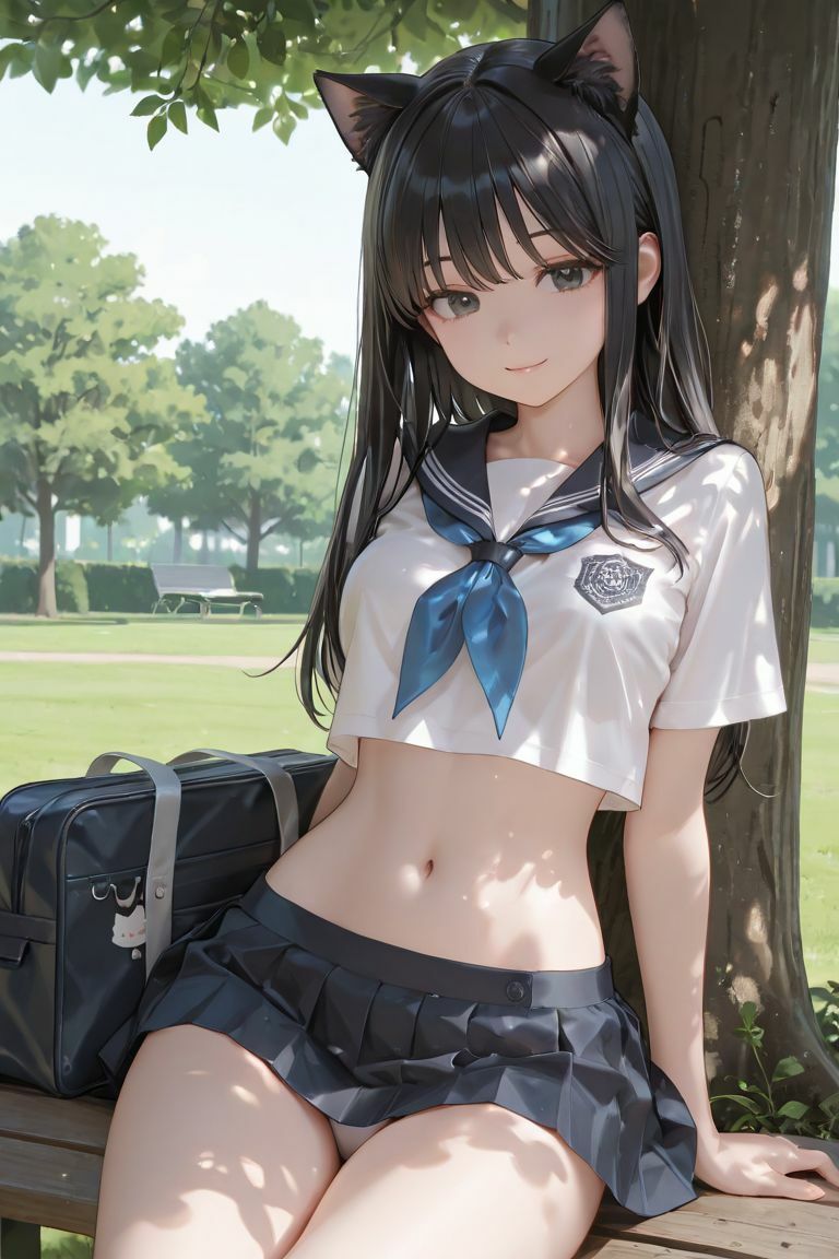 猫耳JKと木の下で サンプル画像5