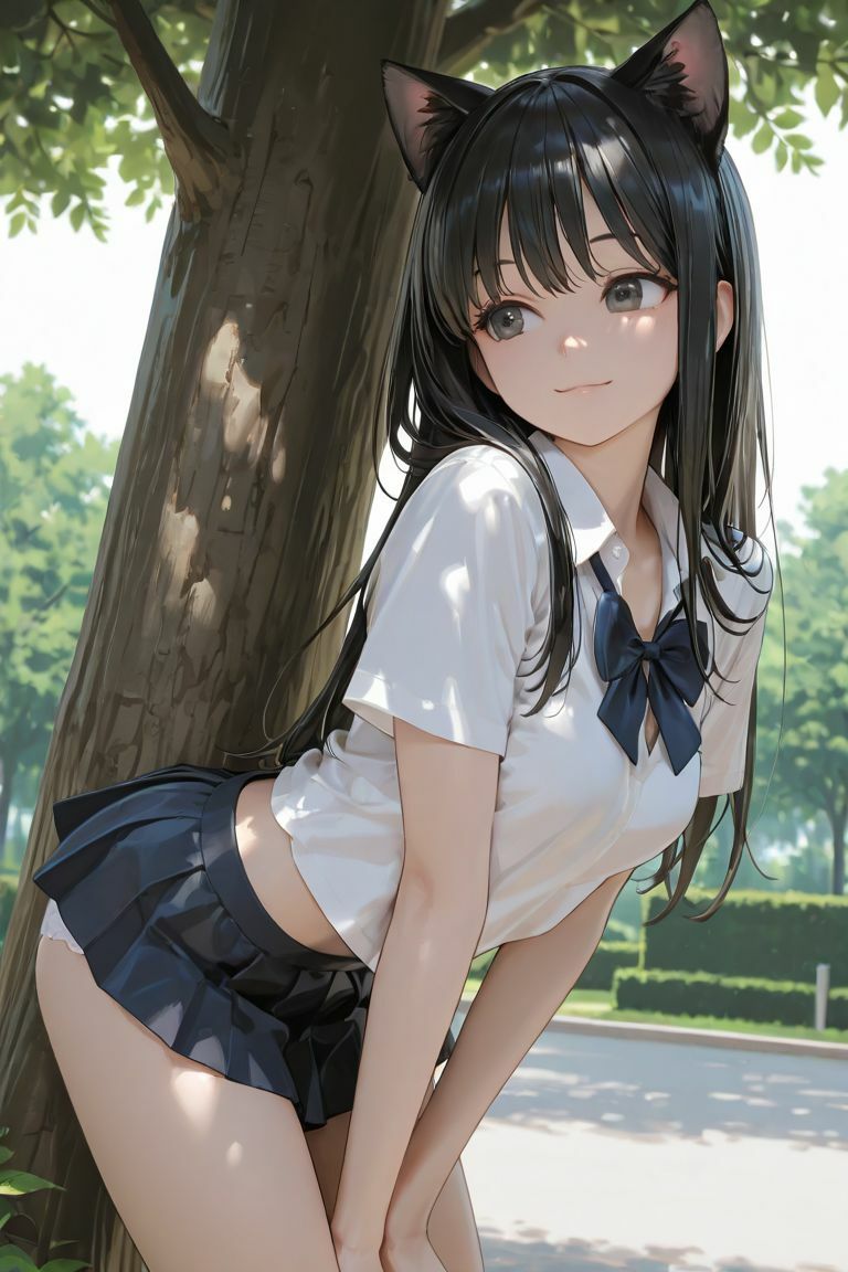 猫耳JKと木の下で サンプル画像7