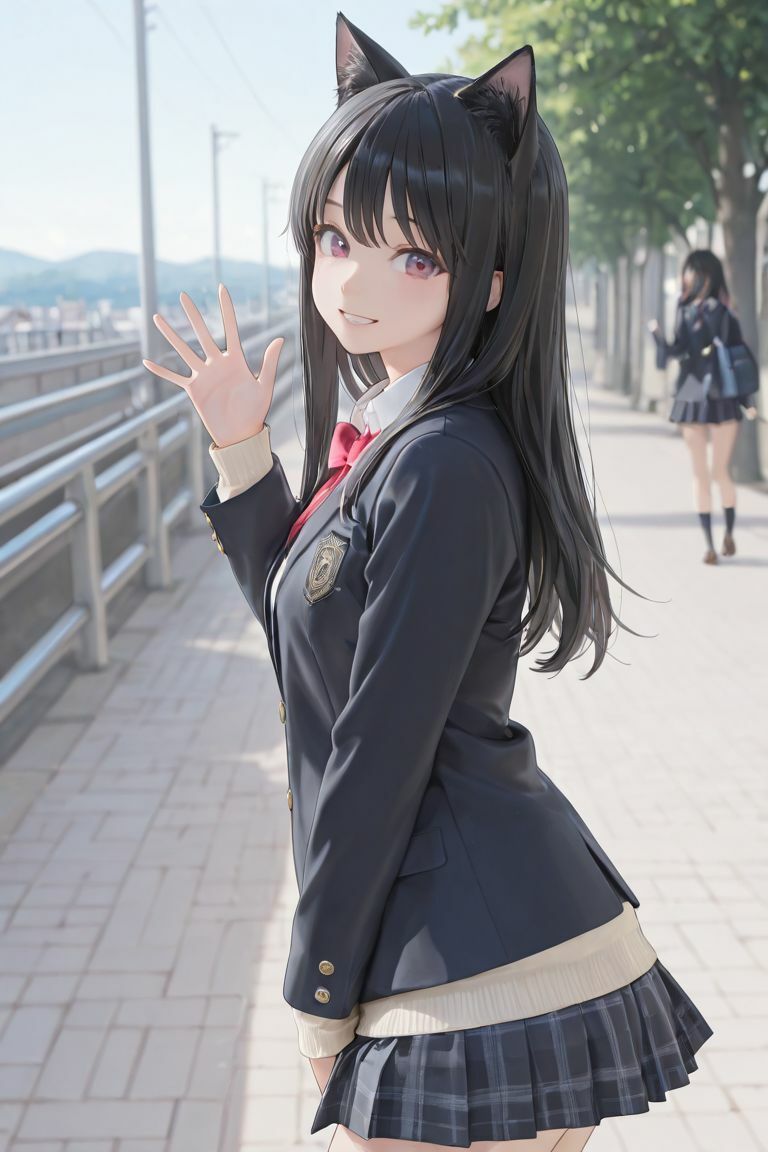 猫耳JKの通学路 サンプル画像3