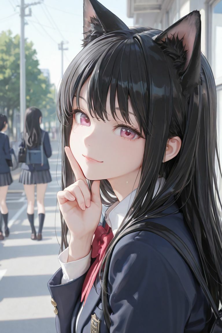 猫耳JKの通学路 サンプル画像4