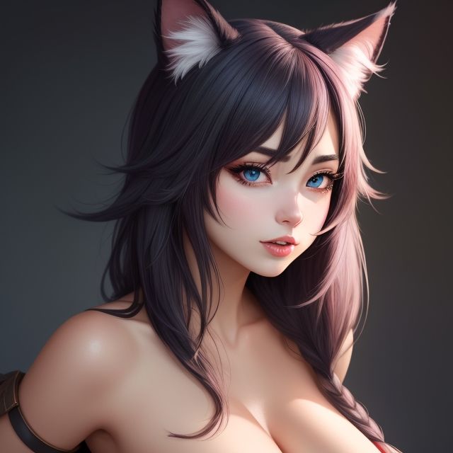 猫耳のセミリアル美女（セリフなし  AIセミリアル画像集） サンプル画像4