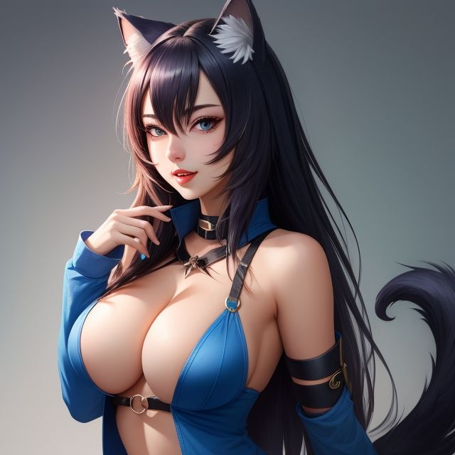 猫耳のセミリアル美女（セリフなし  AIセミリアル画像集） サンプル画像5
