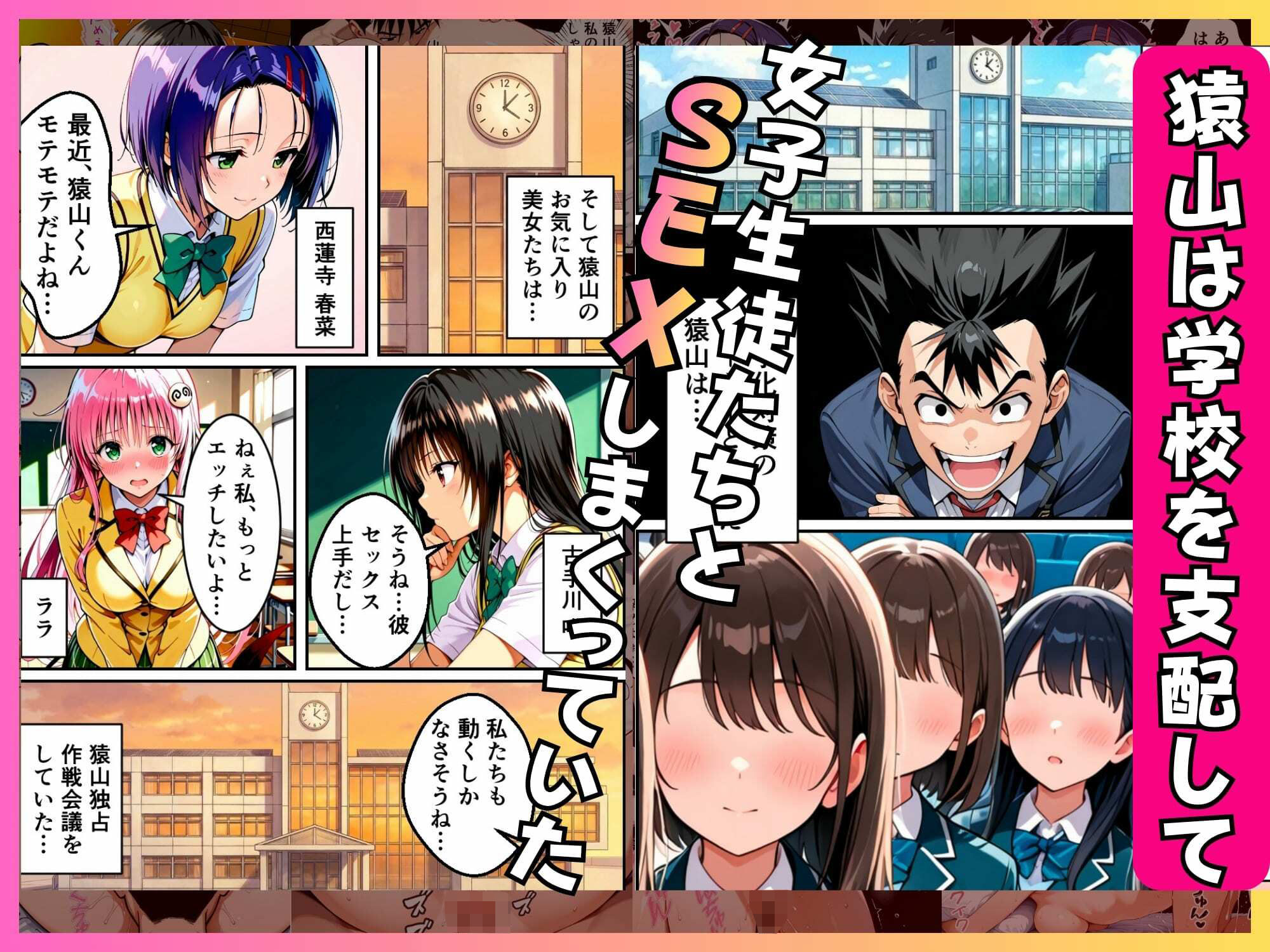 猿山が学園を支配しヒロインを蹂躙する話2 サンプル画像1