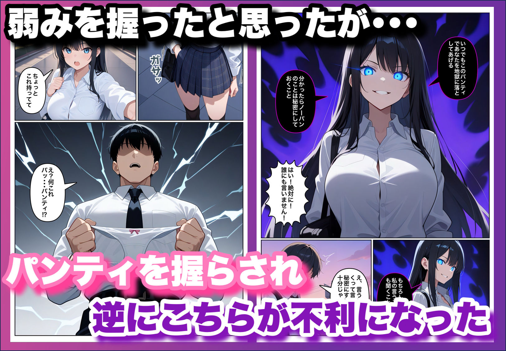 生徒会長がノーパンだったのを目撃したら、何故か俺が脅されて性奴●にされる話 サンプル画像2