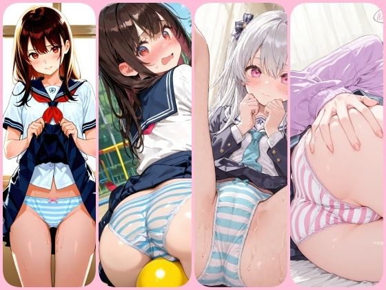 男が好きなパンツは縞パンで決まり！シンプルだけどなぜかエロさがにじみ出るイラスト300枚 サンプル画像10