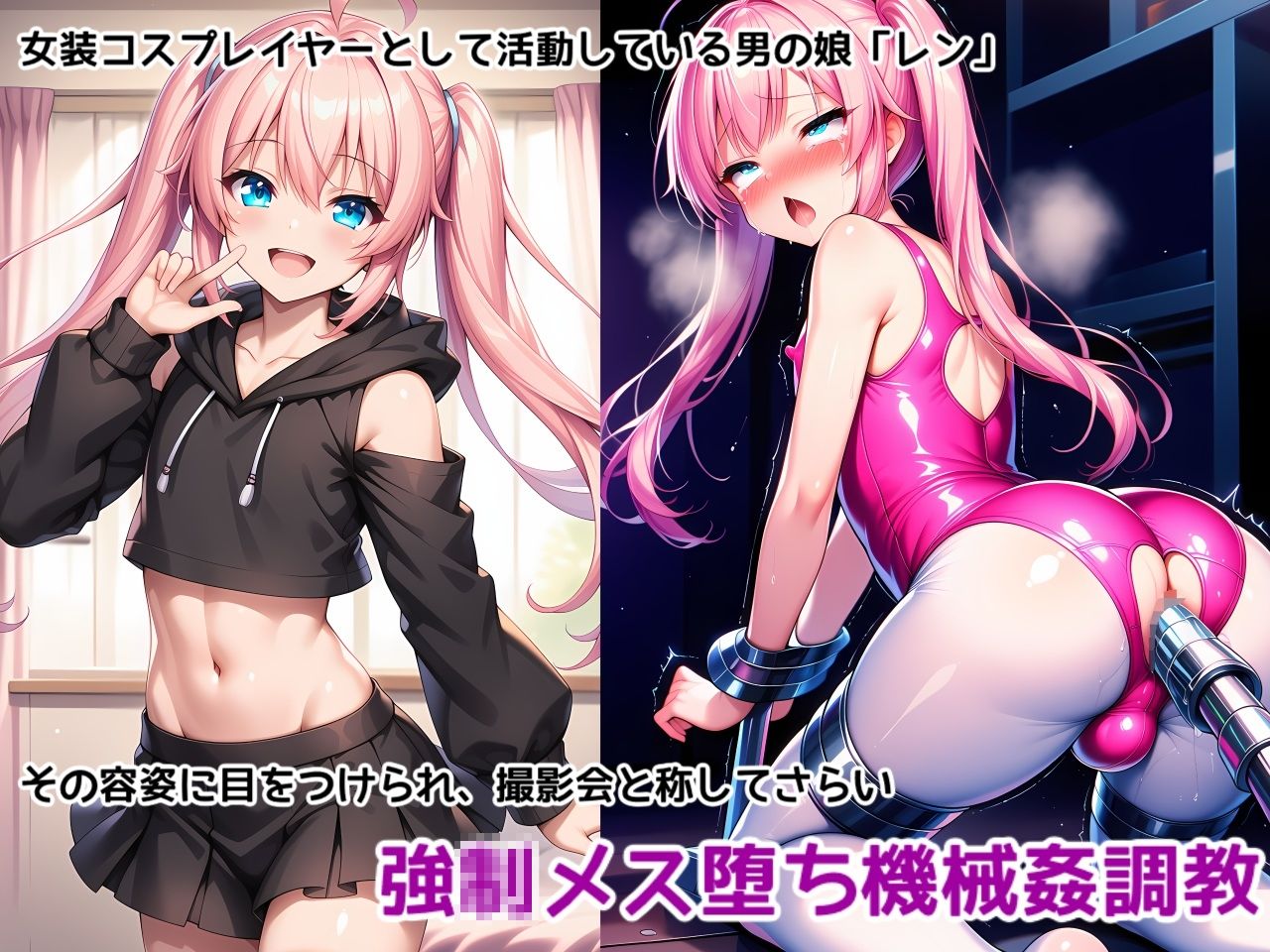 男の娘メス堕ち調教・ケツイキ機械姦〜機械責めでメスイキを仕込まれてちんぽ付きケツまんこマゾメスにされちゃう男の娘の話 サンプル画像1