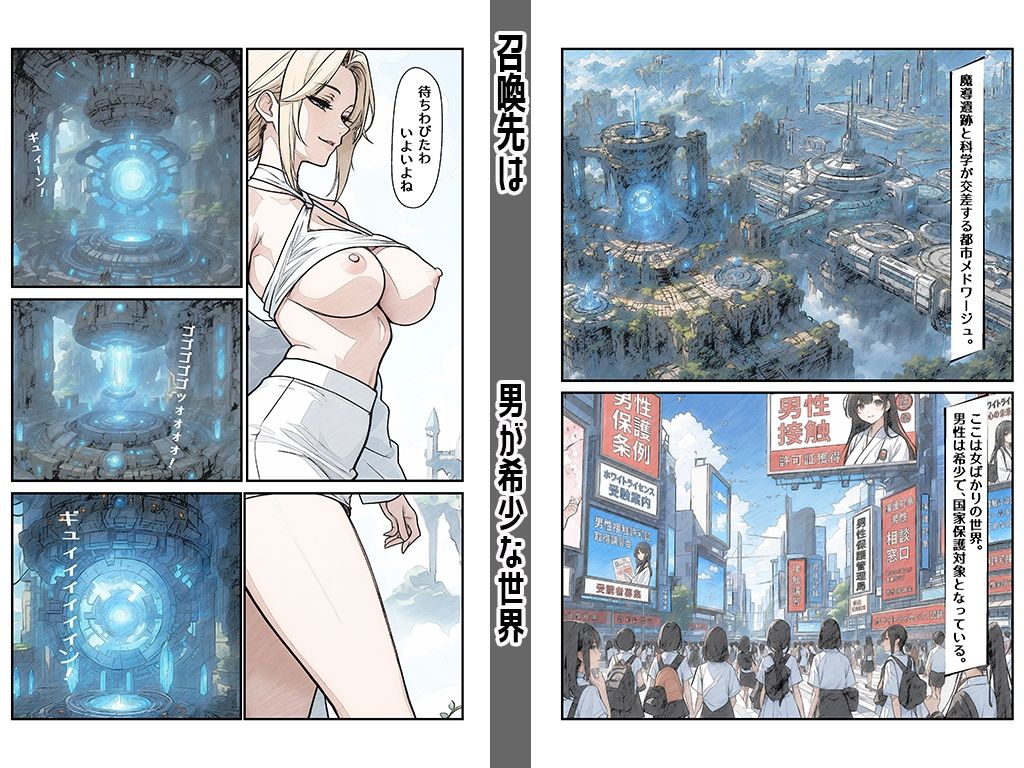 男女比大幅逆転！科学召喚された俺は金髪女所長の適応検査で種馬にされた件 サンプル画像2