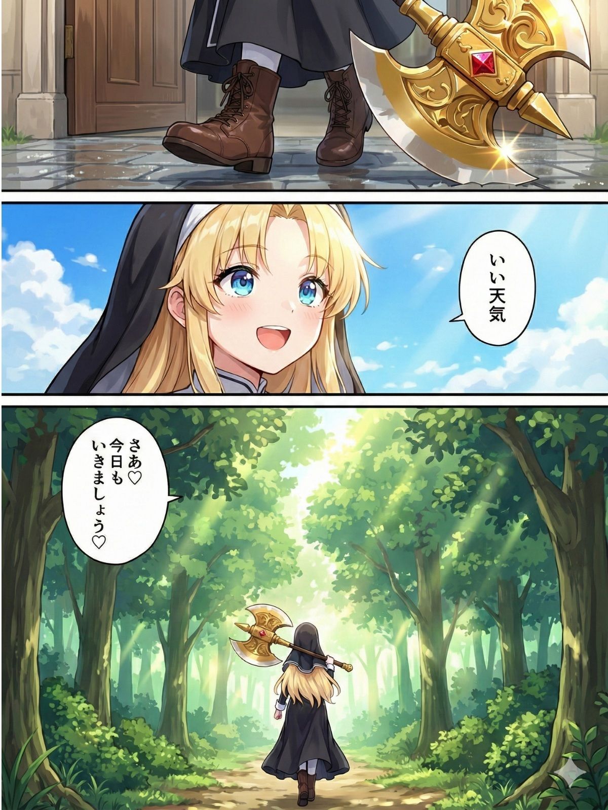 異世界で純粋金髪むちむちシスターがおちんぽをしごいてくれて好き放題中出しさせてくれる濃厚甘やかし射精♪ サンプル画像1