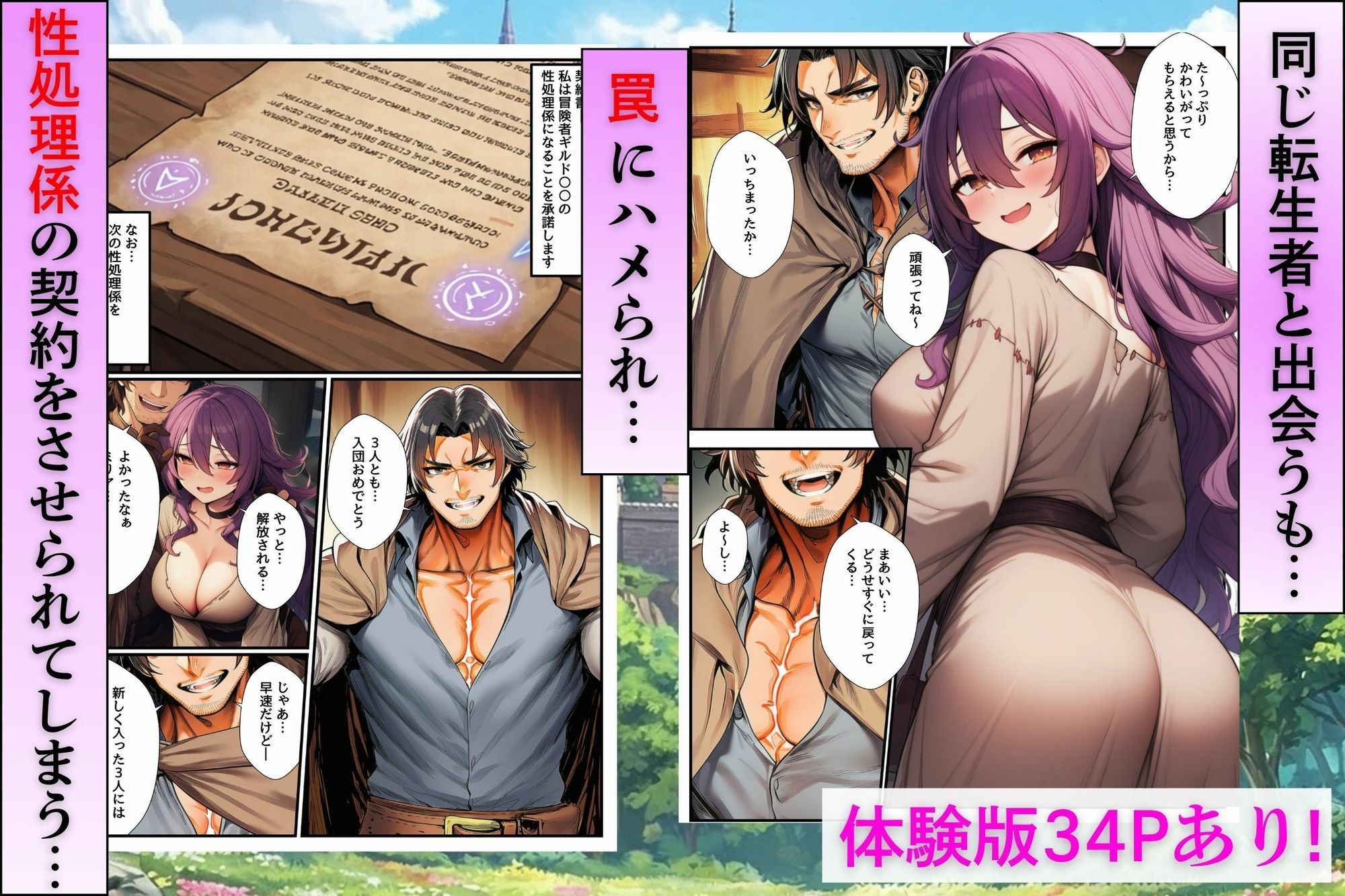 異世界転生に巻き込まれた一軍ギャル3人組が冒険者の性処理係にされて毎日エッチさせられちゃう話 サンプル画像2