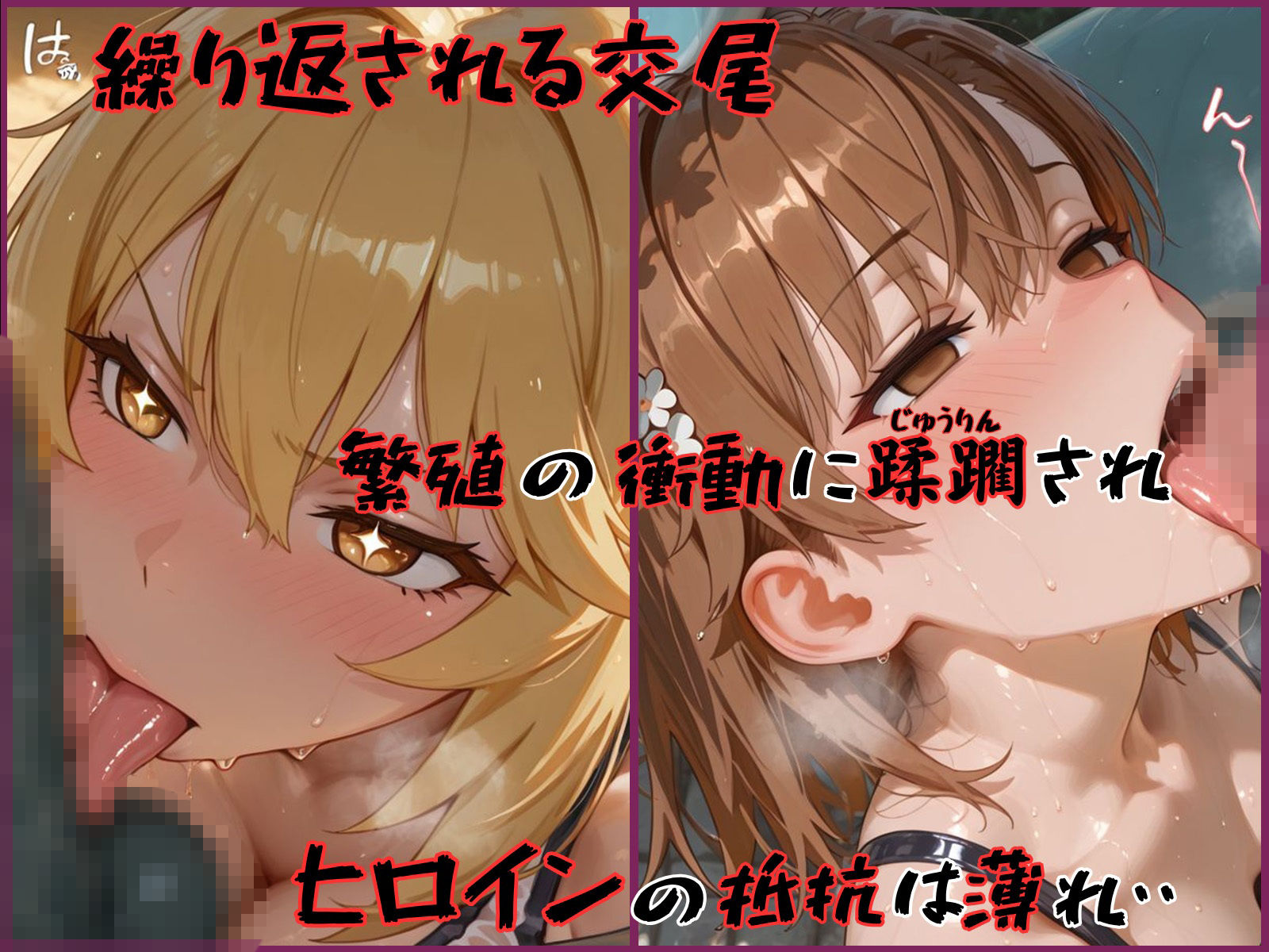 異種姦ヒロインズ‐色んな魔物にオナホにされるヒロインたち – 御坂〇琴＆食蜂〇祈編 サンプル画像8