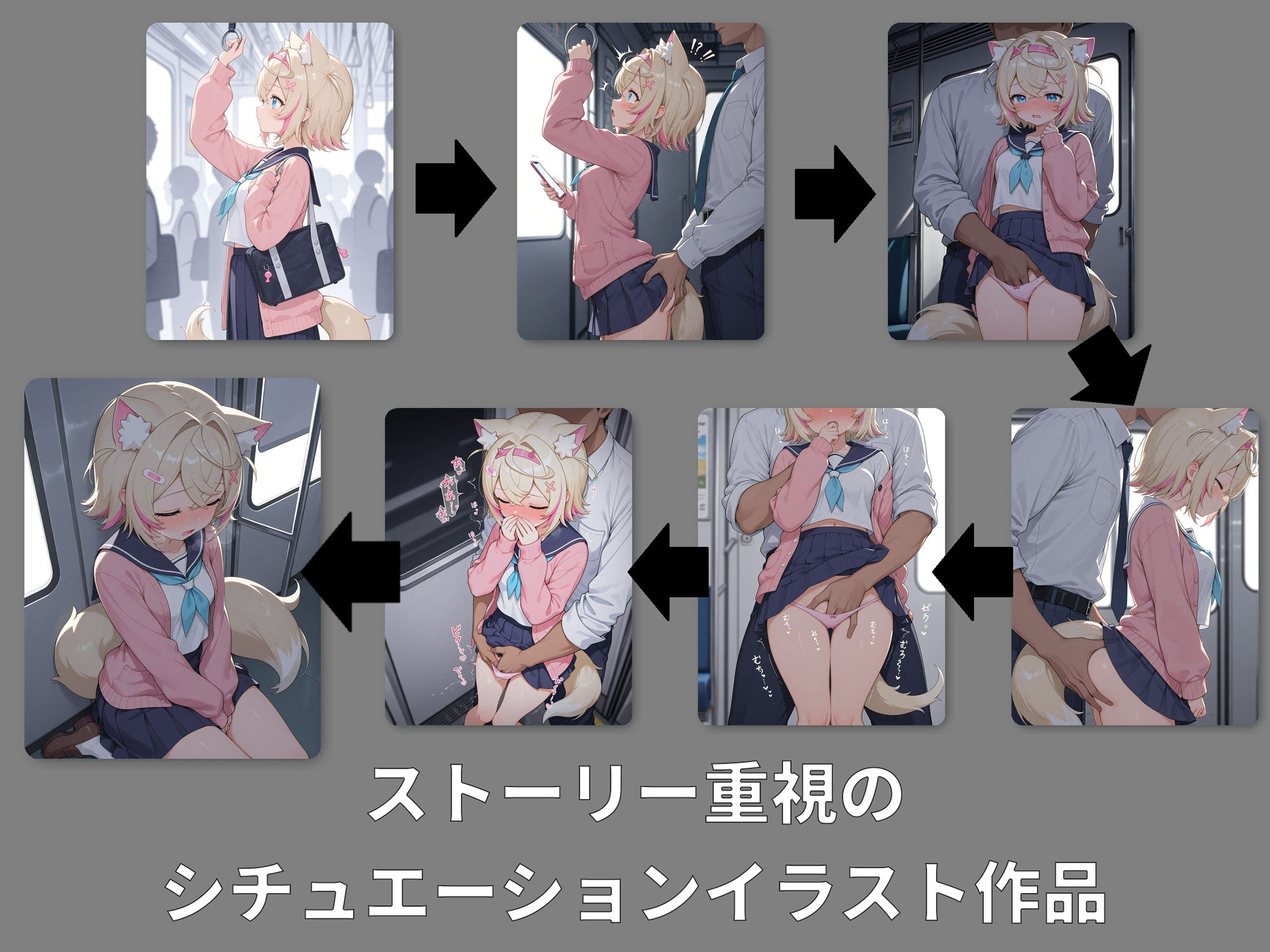 痴●電車 犯●れた少女 モ●コ・アビスガ●ド編 サンプル画像1