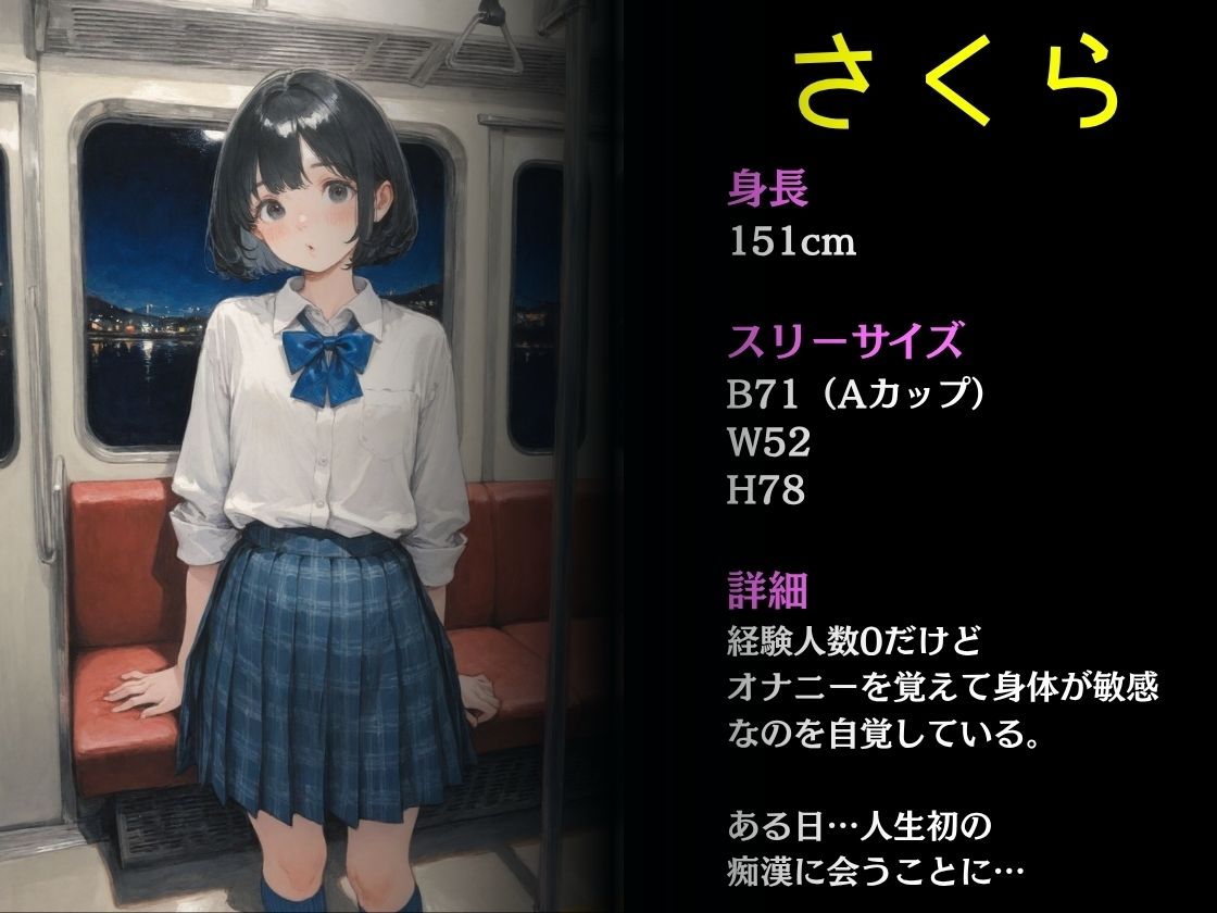 痴●電車  雑魚マンコのJ〇と絶倫サラリーマン サンプル画像1