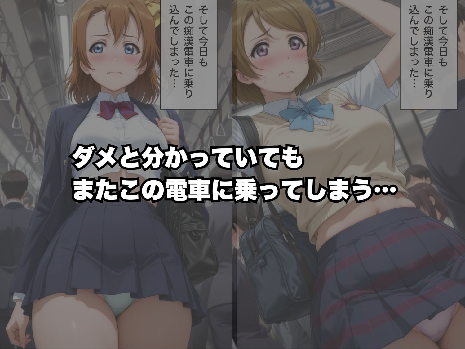痴●電車でイヤなはずなのにハマってしまう件〜ラブ◯イブ！編〜 サンプル画像6