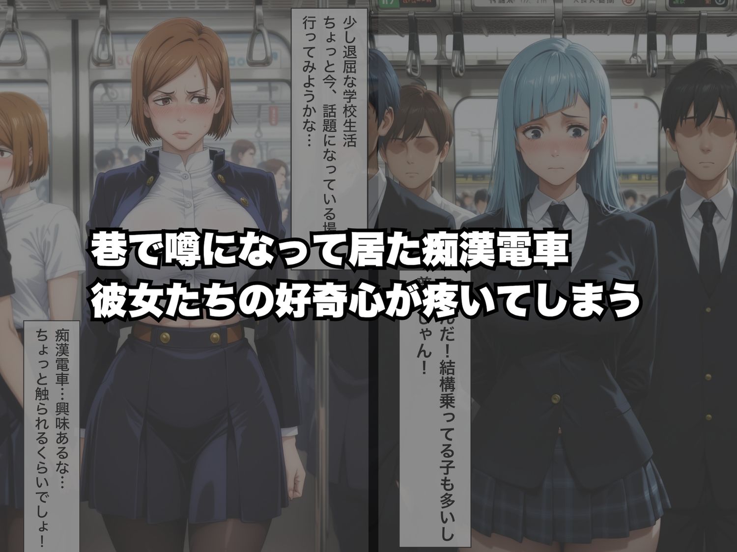 痴●電車で彼女たちの本当の妖美が露わにされる件〜呪●廻戦編〜 サンプル画像1