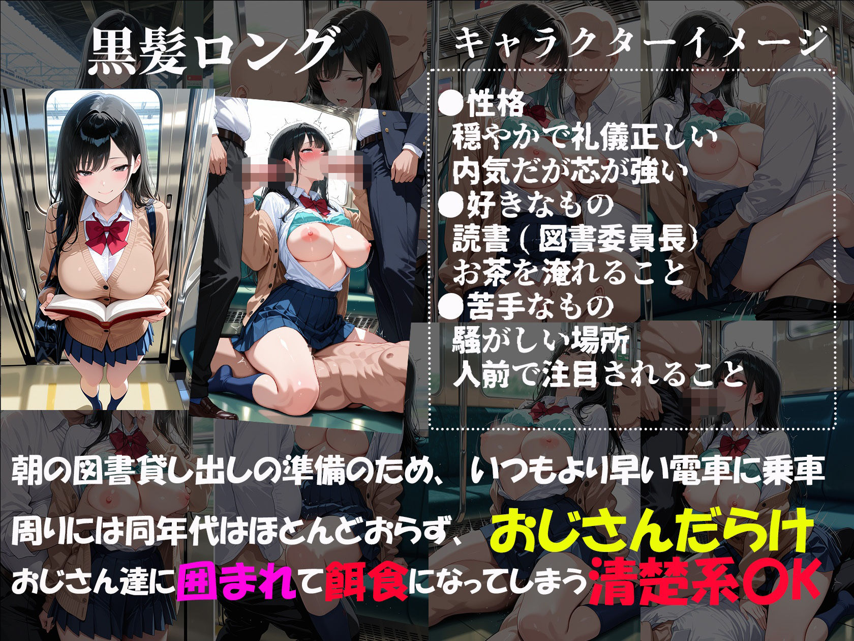痴●電車で毎日中出しされ続ける黒髪JKの記録 サンプル画像2