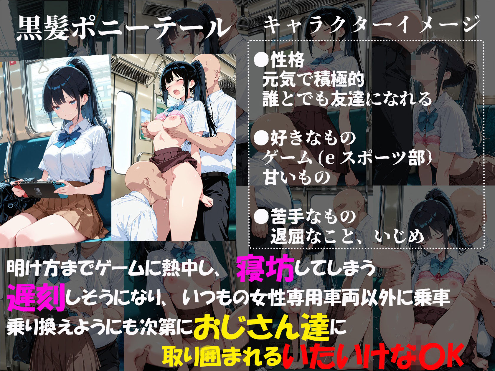 痴●電車で毎日中出しされ続ける黒髪JKの記録 サンプル画像3