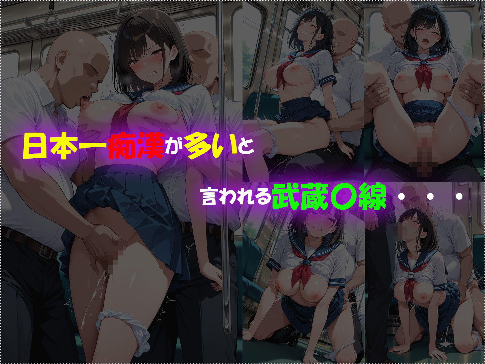 痴●電車で毎日中出しされ続ける黒髪JKの記録 サンプル画像4