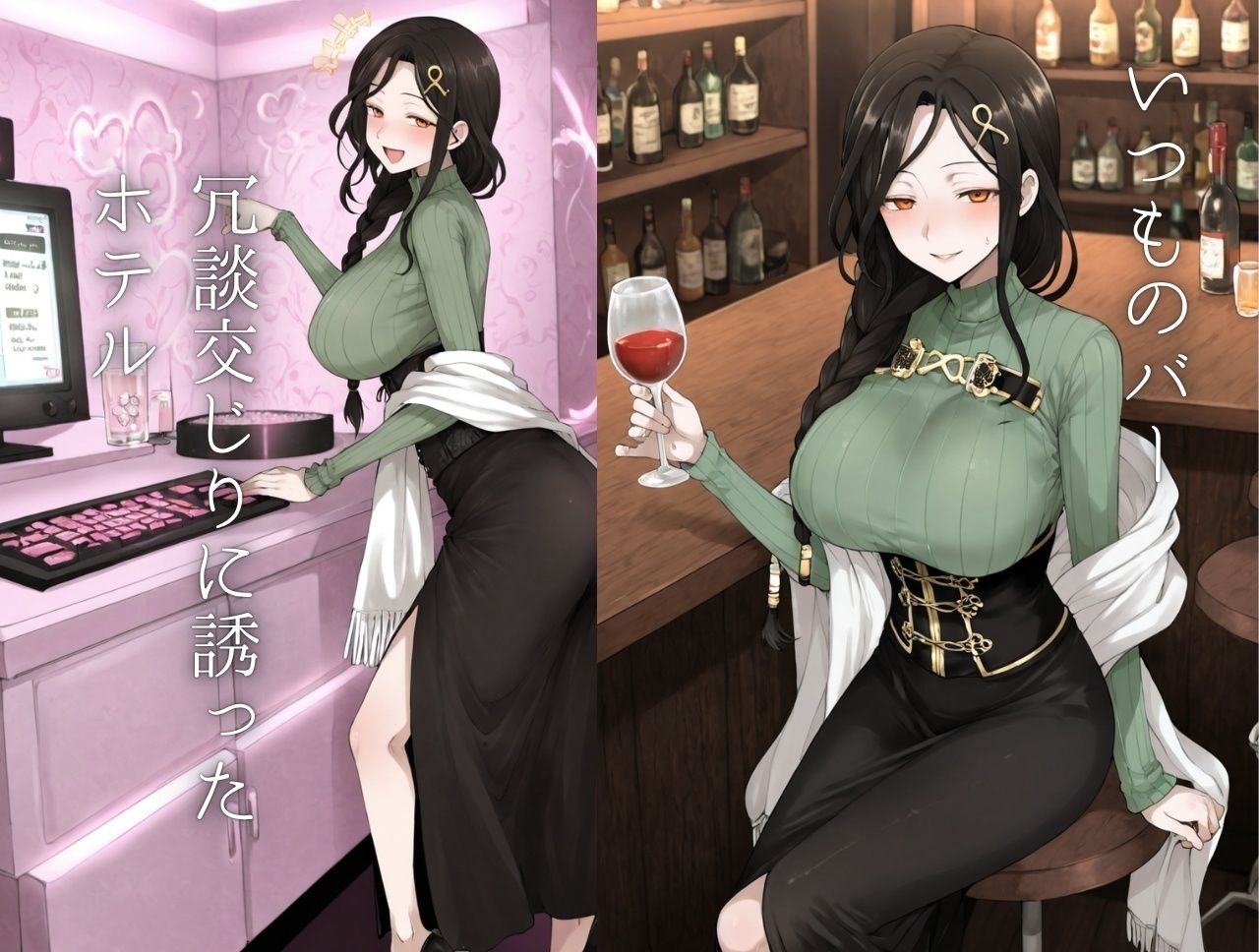白〇巴＆健〇花〇  百合カップルがメス堕ちして孕ませられる話 サンプル画像1