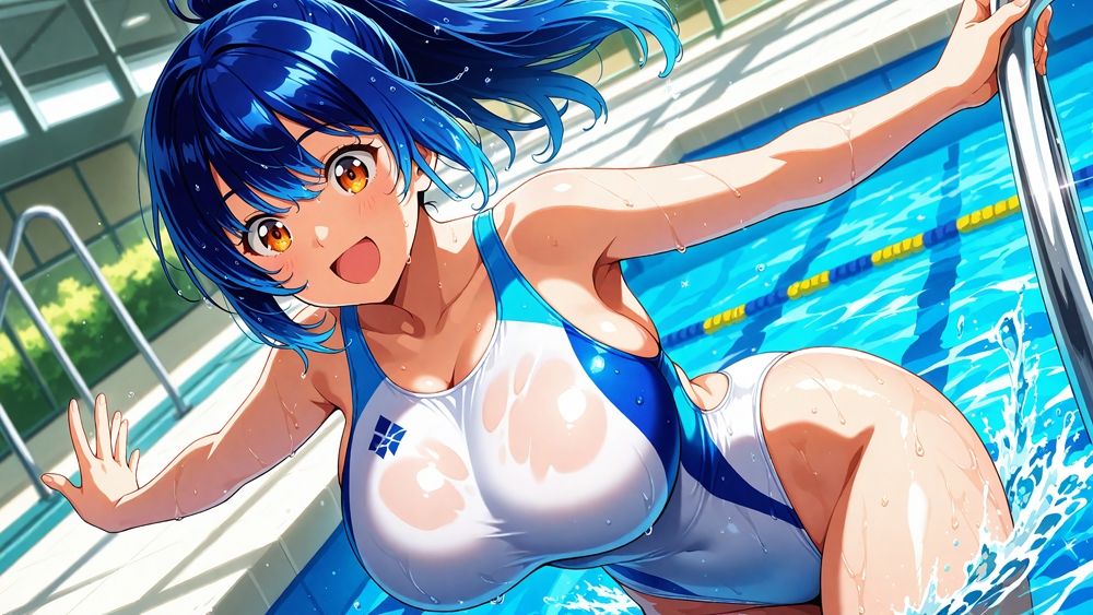 白競泳水着の爆乳姉妹が顧問と秘密のレッスン【400枚】【4K】 サンプル画像3