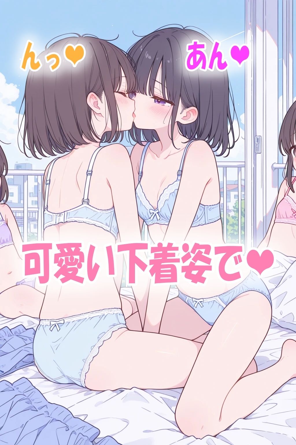 百合作品！女の子達の秘密の下着イラスト300枚 サンプル画像3