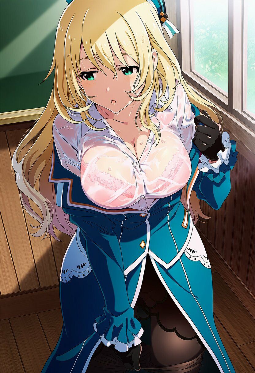盗撮＆濡れ透けフェチ特化 2020年代アニメ作画特集 艦隊少女たちの濡れ透け教室生着替え その5 -500枚を撮影- サンプル画像6