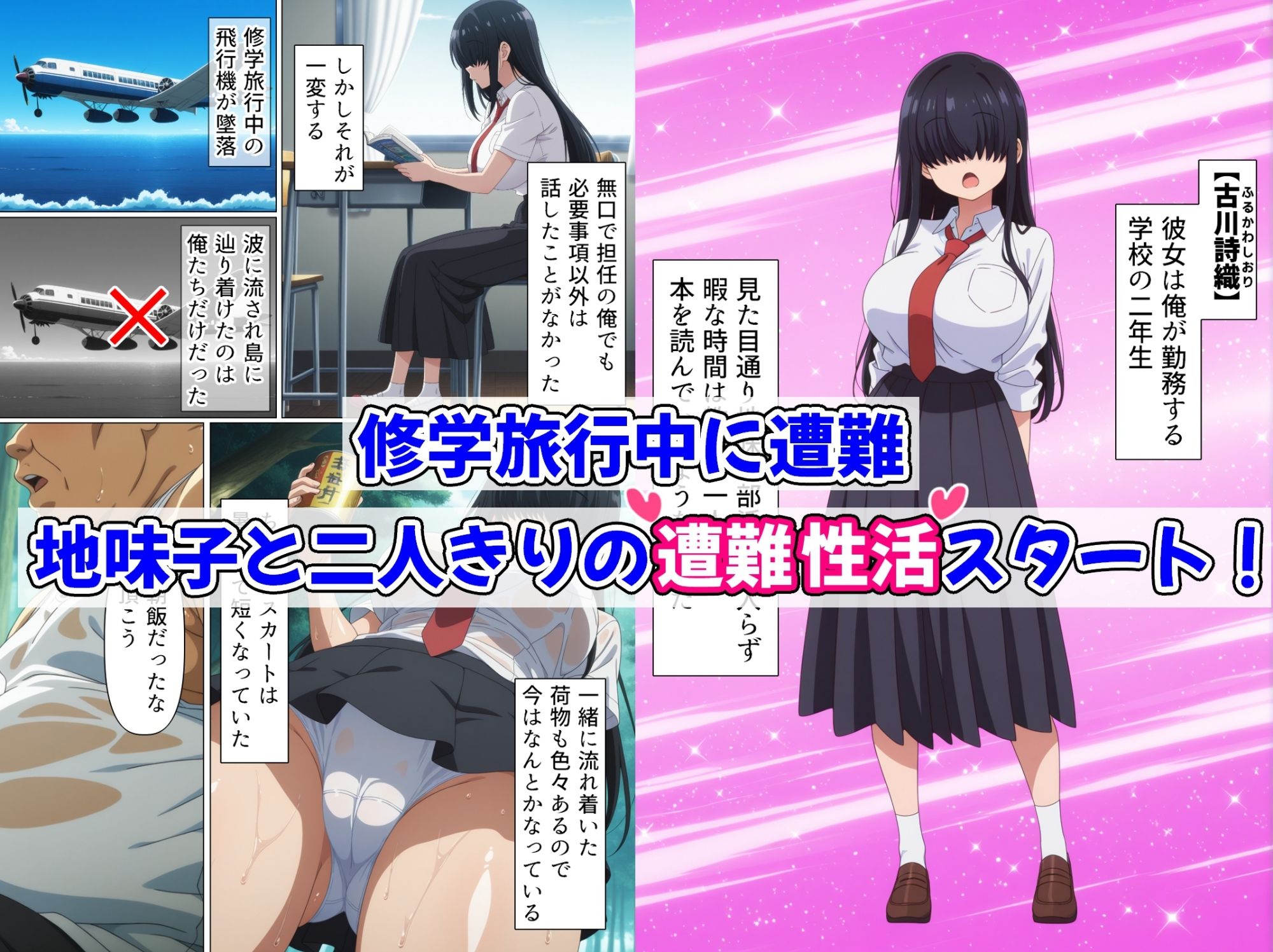 目隠れさんと無人島性活 サンプル画像1