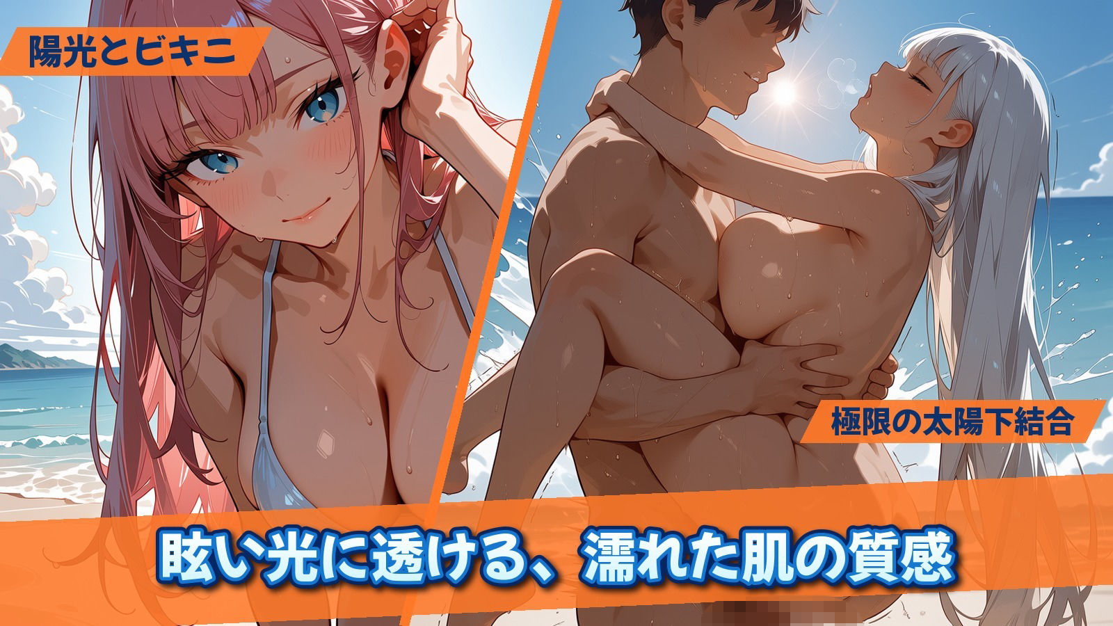 真夏の情熱、濡れた肌の誘惑…灼熱のビーチで絡み合う4人の美女 サンプル画像5