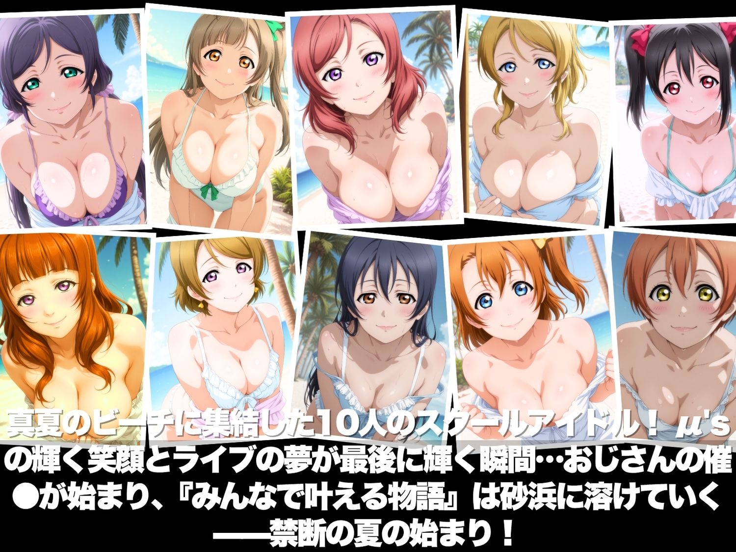 真夏の海辺で堕ちて  〜おじさんの虜になって妊娠するまで〜  ラブラ●ブ！ 編 サンプル画像1