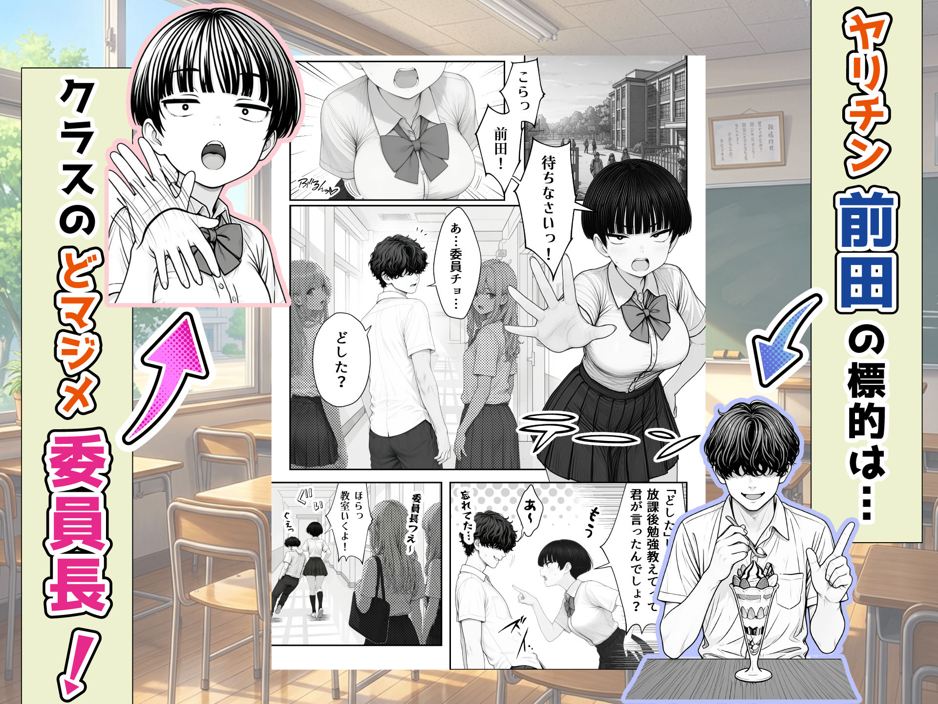 真面目でうるさい委員チョ〜の弱みを握ったヤリチンが1カ月限定恋人ごっこでHまでもっていく話 サンプル画像2