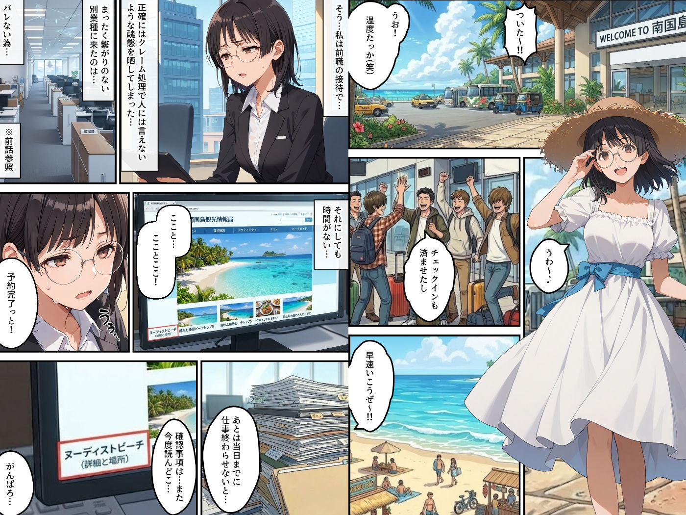 社員旅行でヌーディストビーチってバカなのか！？ー完璧新人ちゃんの失敗プラン！ サンプル画像1