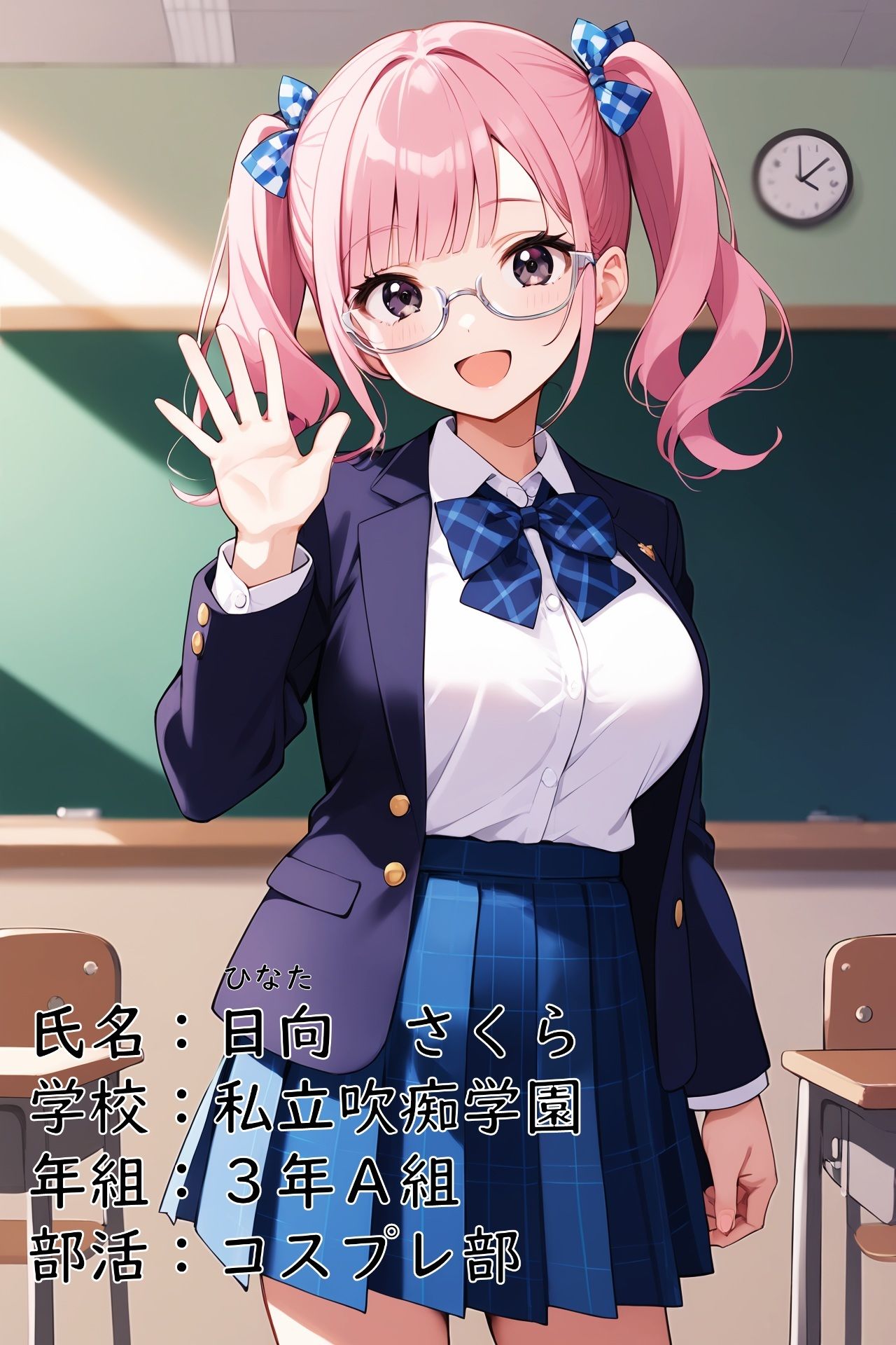 私立吹痴学園性活日記 -桃髪メガネちゃん フェラチオ編- サンプル画像3