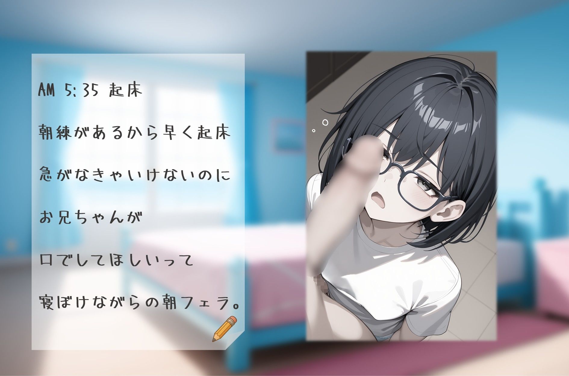 私立吹痴学園性活日記 -紺髪メガネちゃん フェラチオ編- サンプル画像3