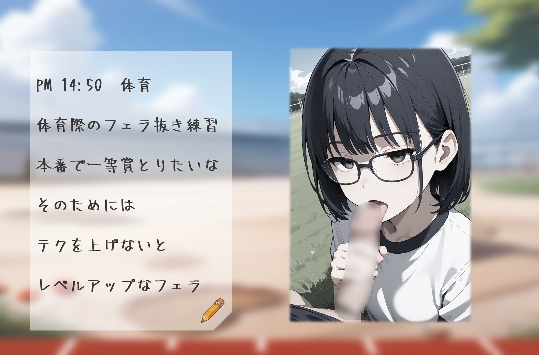 私立吹痴学園性活日記 -紺髪メガネちゃん フェラチオ編- サンプル画像5