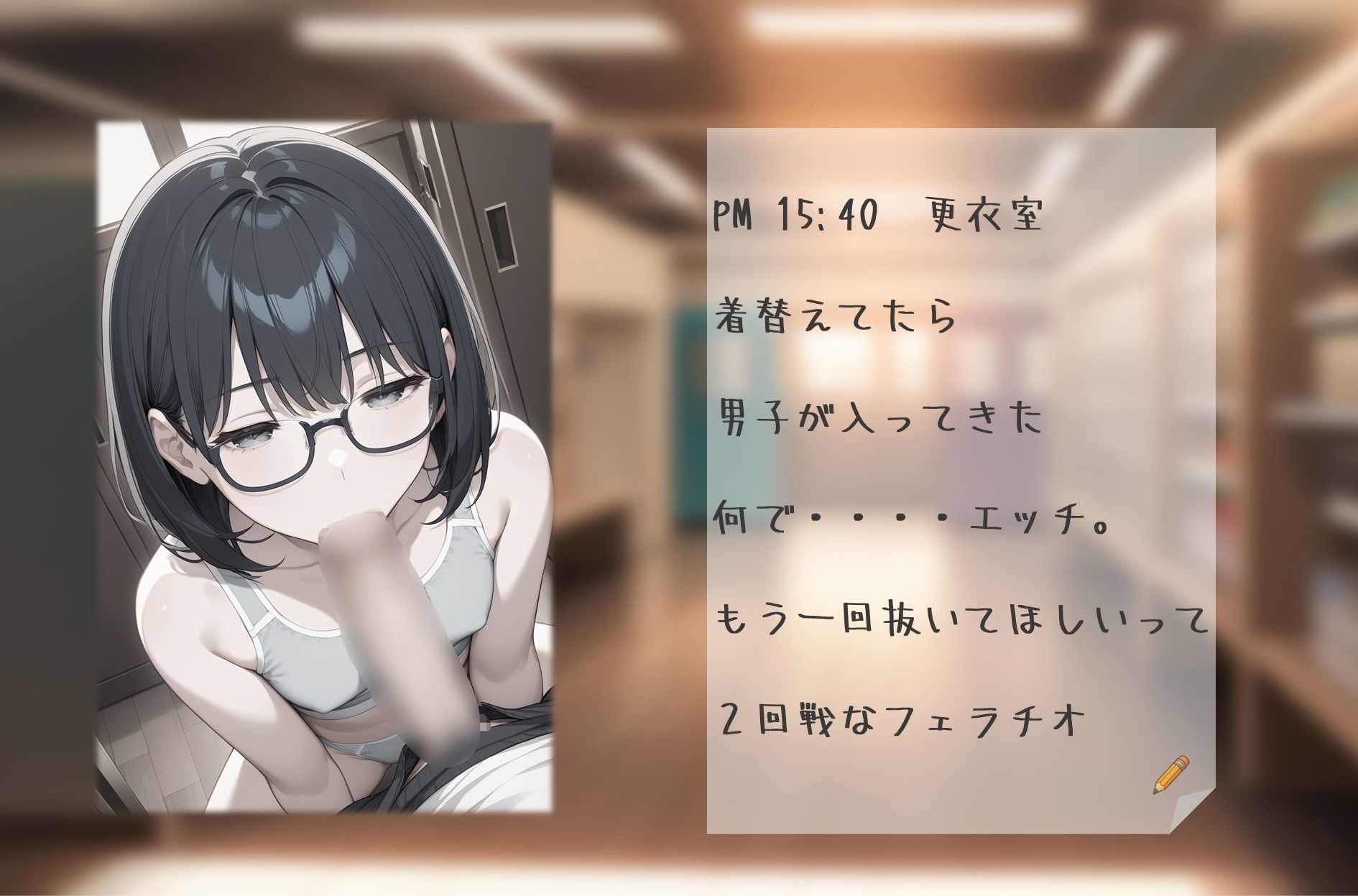 私立吹痴学園性活日記 -紺髪メガネちゃん フェラチオ編- サンプル画像6