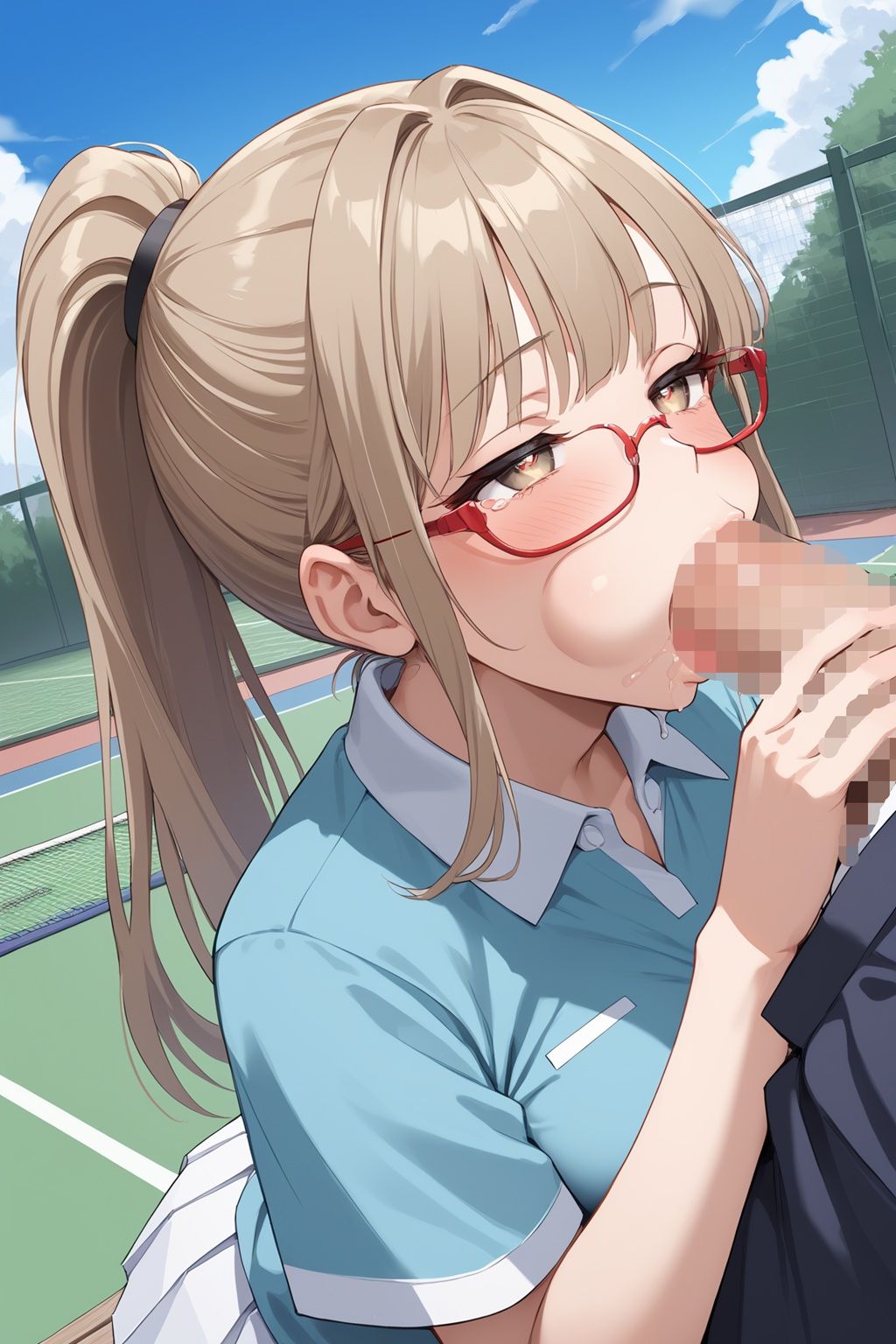 私立吹痴学園性活日記 -金髪メガネちゃん フェラチオ編- サンプル画像5