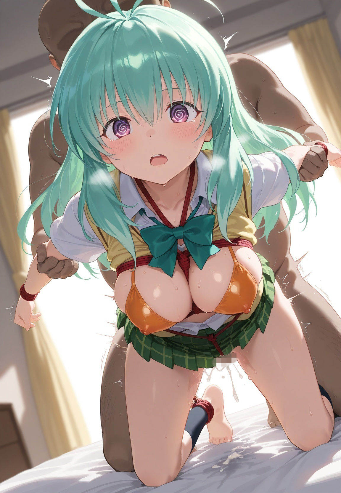 種付けおじさんの言いなり指示待ち系洗脳アプリで拘束固定され強●中出し調教されて完堕ち T〇LOVEる サンプル画像6