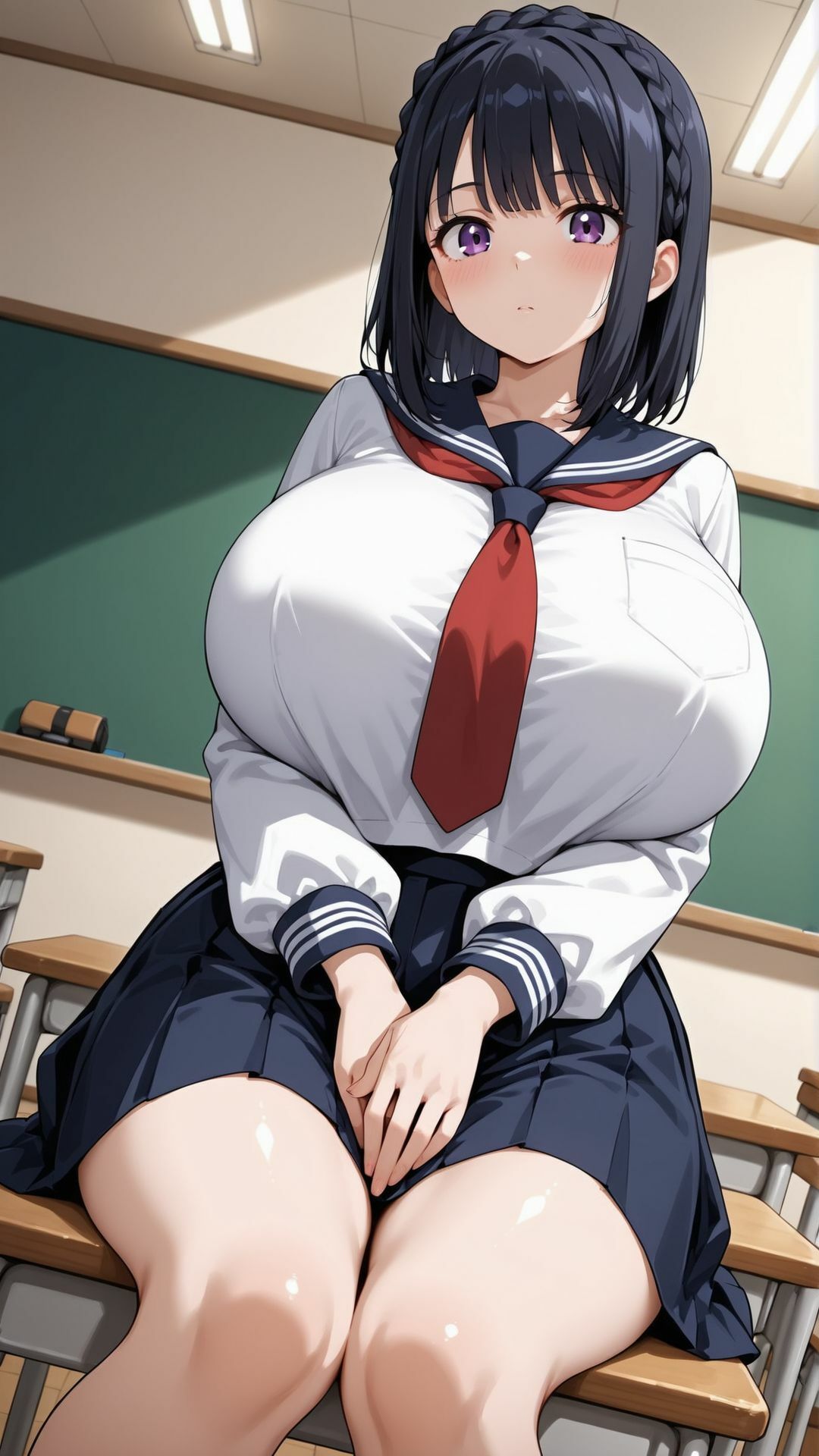 種付け調教-黒髪JK教室でイキ狂い編- サンプル画像7