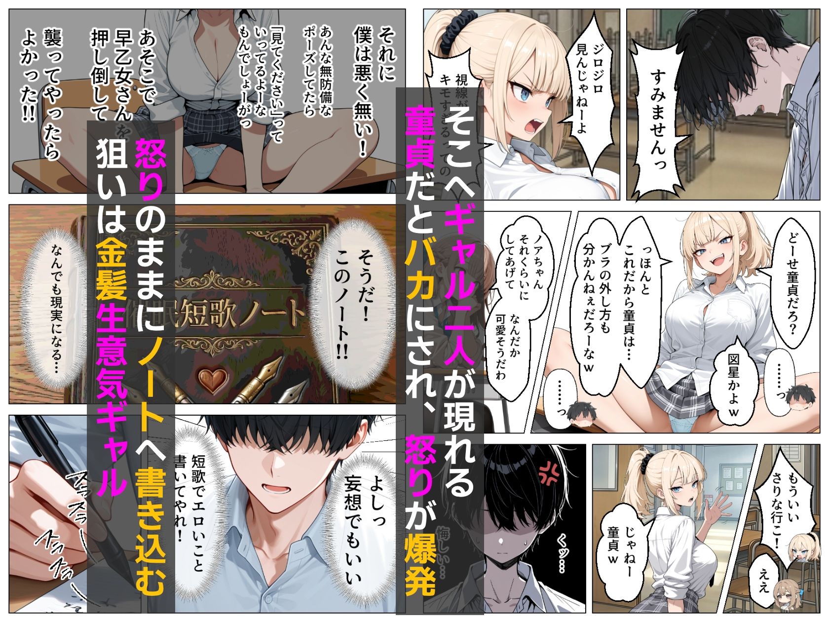 童貞の僕が催●ノートで一軍ギャルと3P？？絶頂生ハメSEXした話 サンプル画像2