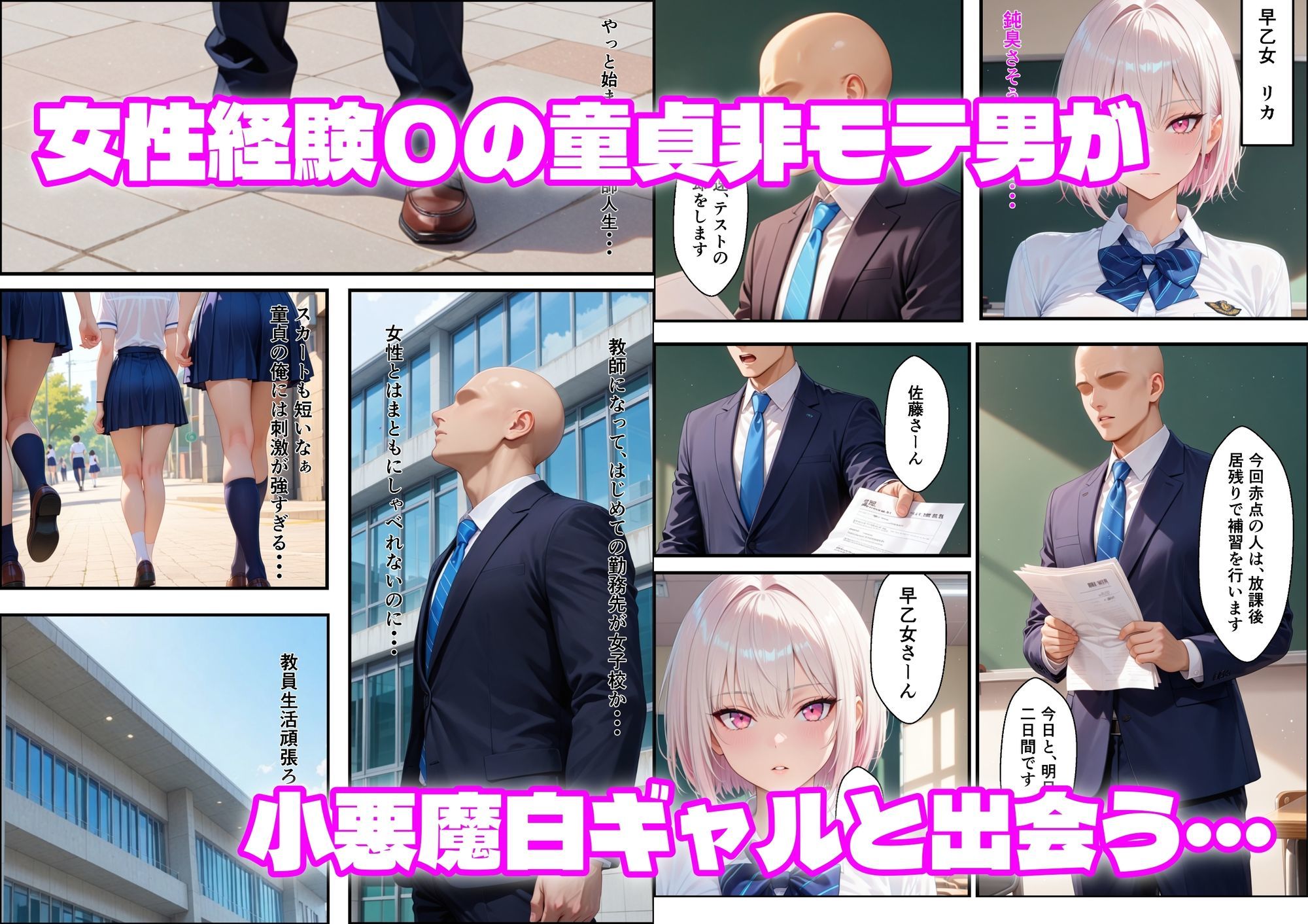 童貞非モテ教師の俺が、小悪魔白ギャルに射精管理される話 サンプル画像1