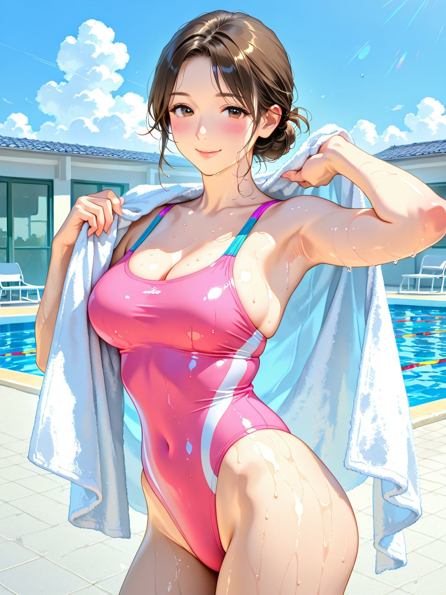 競泳水着の人妻3 サンプル画像1
