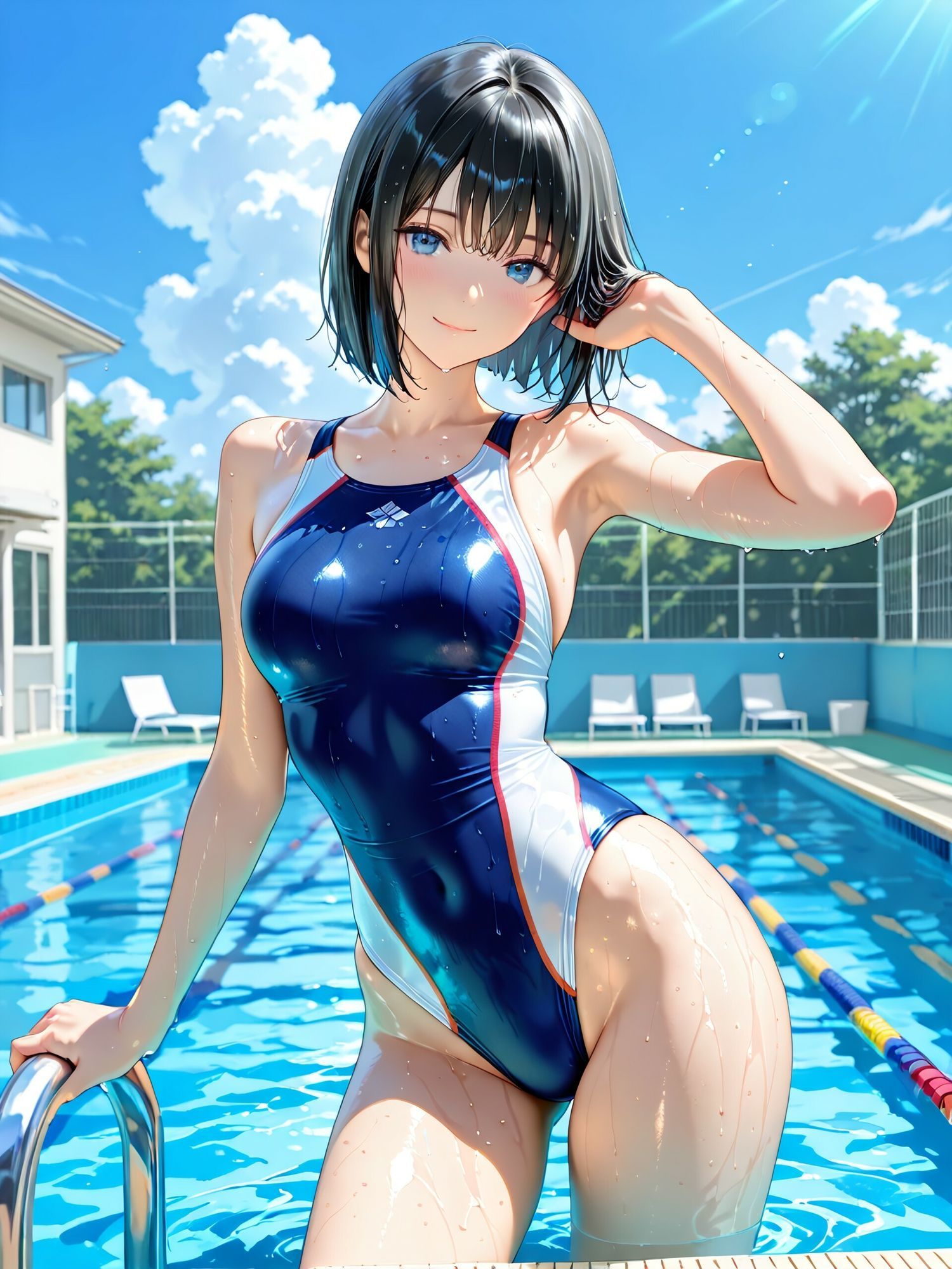 競泳水着の女の子4 サンプル画像1