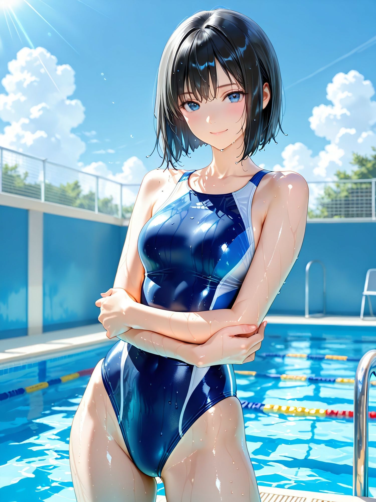競泳水着の女の子4 サンプル画像2