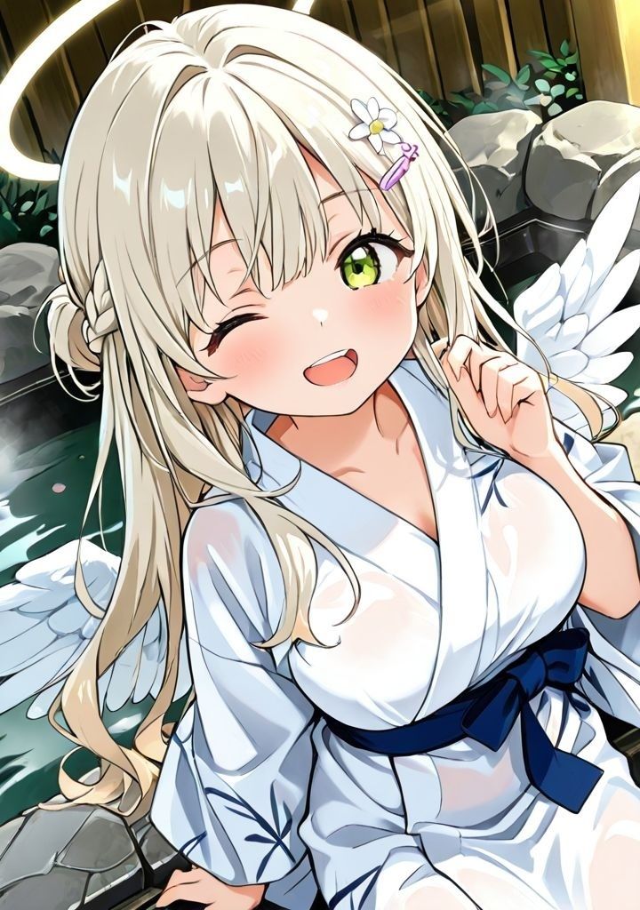純粋無垢な天使が地上に舞い降りたらセックスにハマっちゃったお話  混浴編 サンプル画像1