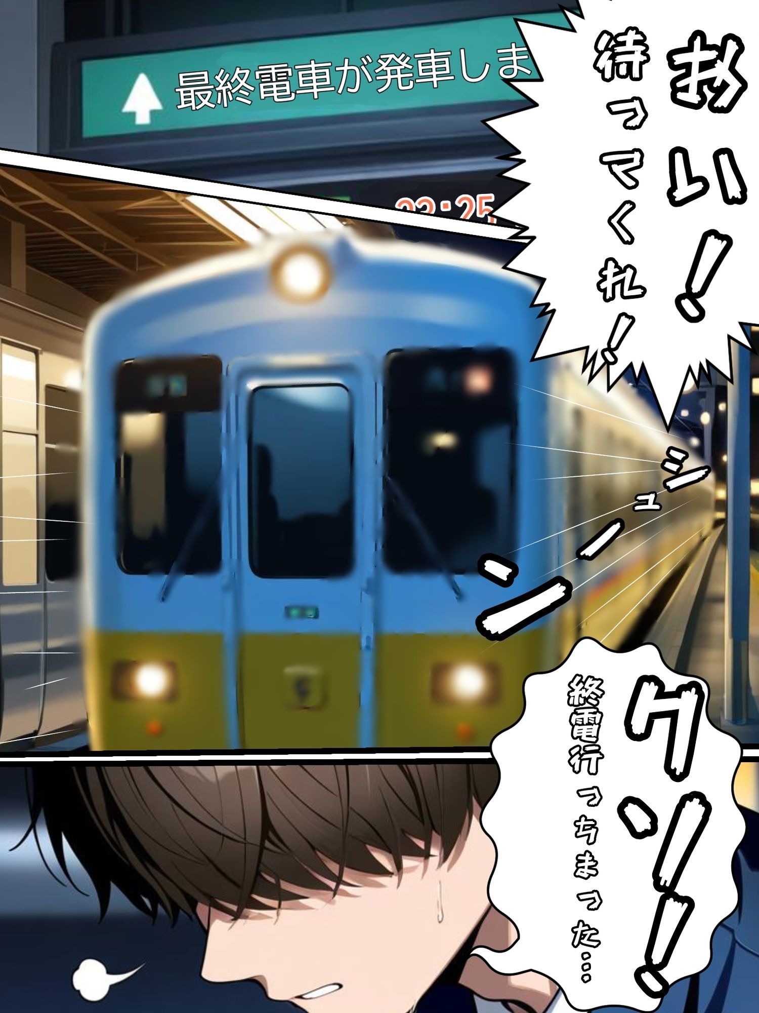 終電逃してトイレに入ったら生オ◯ホが寝ていた サンプル画像1