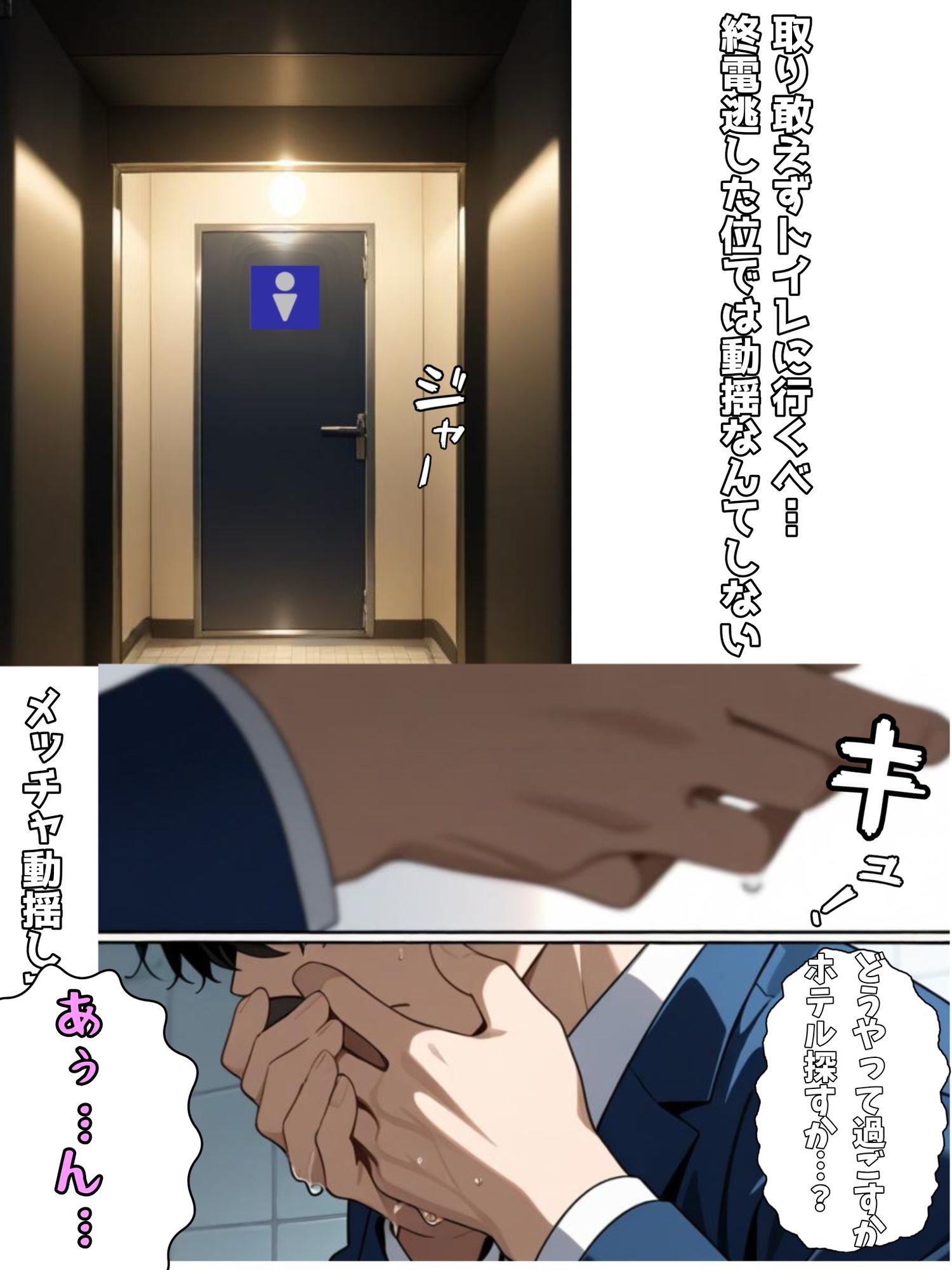 終電逃してトイレに入ったら生オ◯ホが寝ていた サンプル画像3