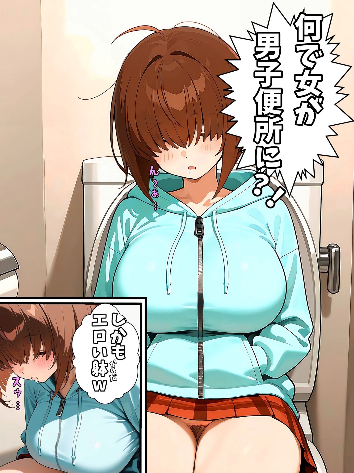 終電逃してトイレに入ったら生オ◯ホが寝ていた サンプル画像4