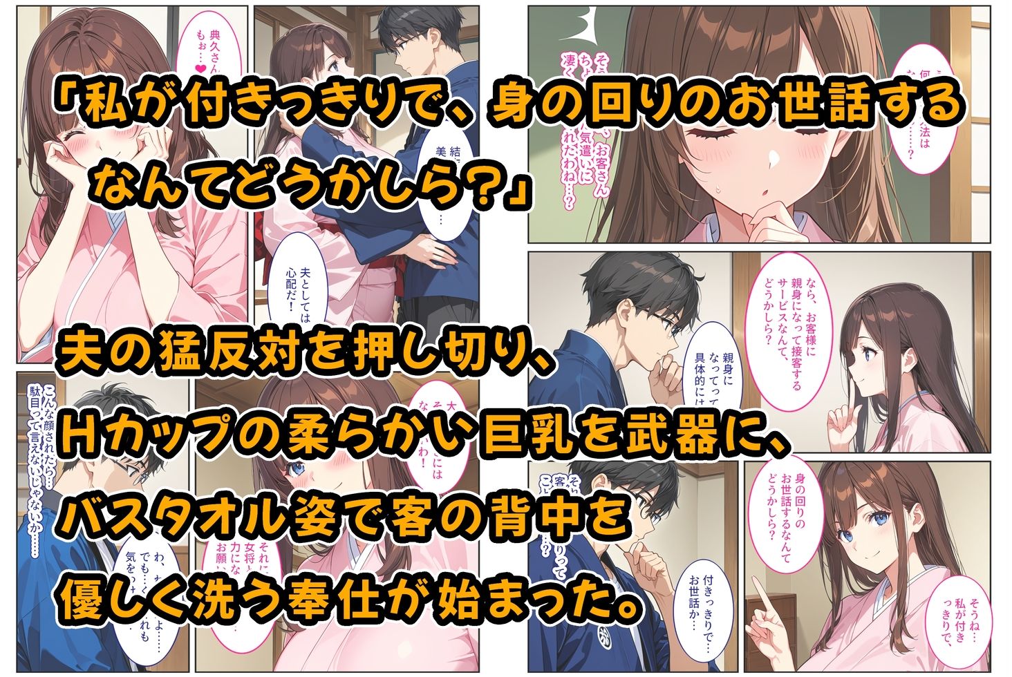 経営難の温泉旅館を守るため…爆乳人妻女将が客たちに種付けられて妊娠メス堕ち！ サンプル画像2