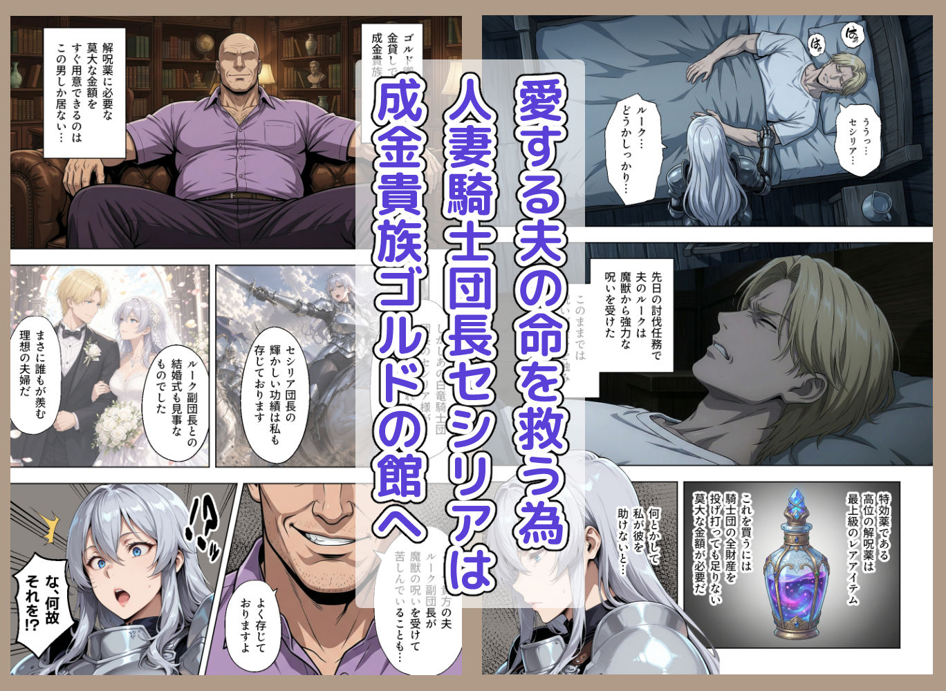 絶対服従契約〜気高き人妻騎士団長が成金おっさん貴族に性教育されてメス堕ちする話 サンプル画像1