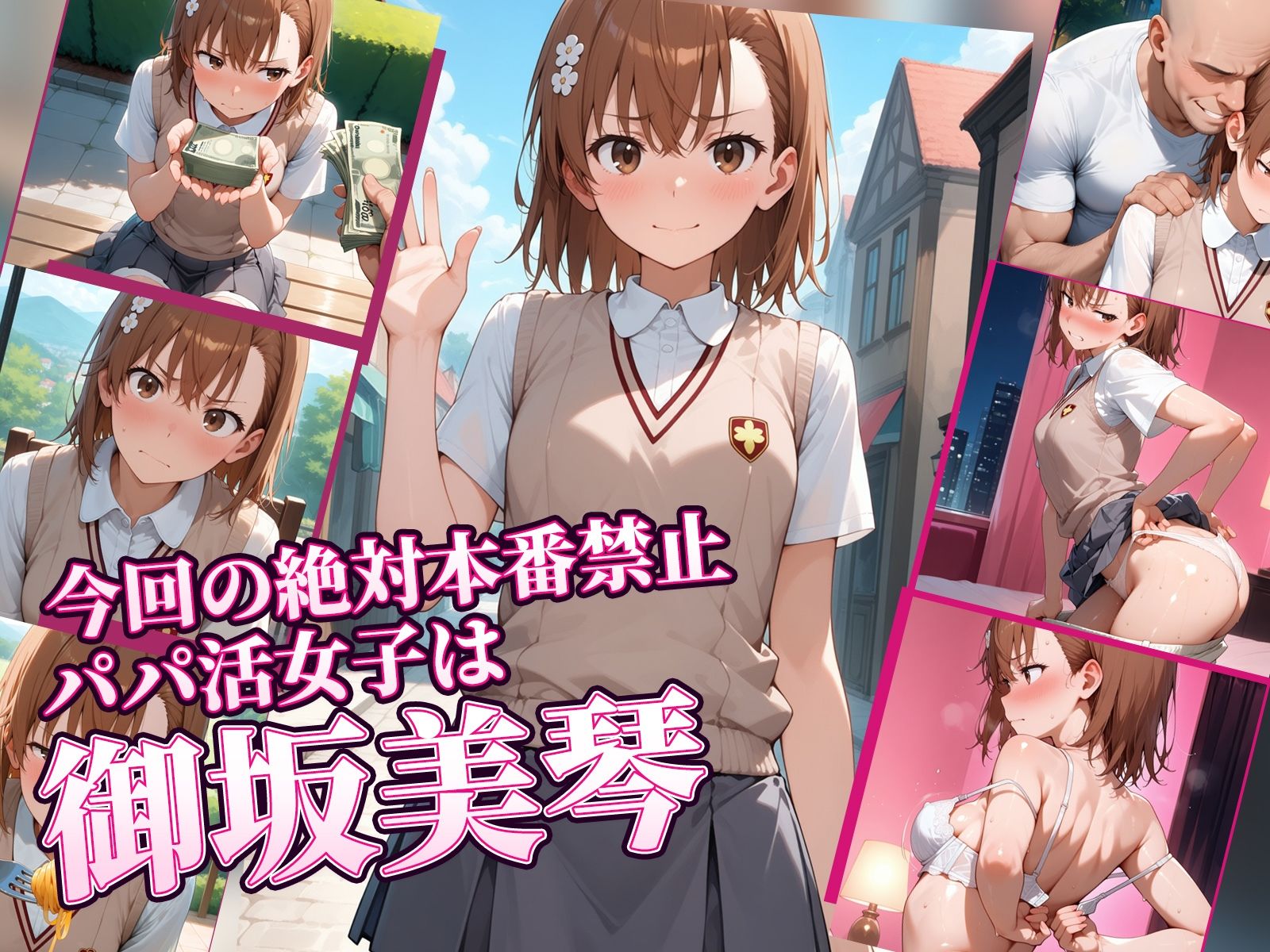 絶対本番禁止パパ活女子と無理やりっくす〜レールガン 御坂○琴編〜 サンプル画像1